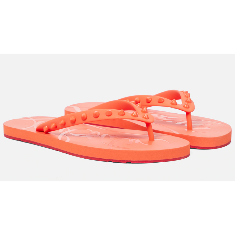 Christian Louboutin Mens Loubi Flip Flop Spikes Flat Drag Thong Sandal 43 10 - Picture 1 of 12